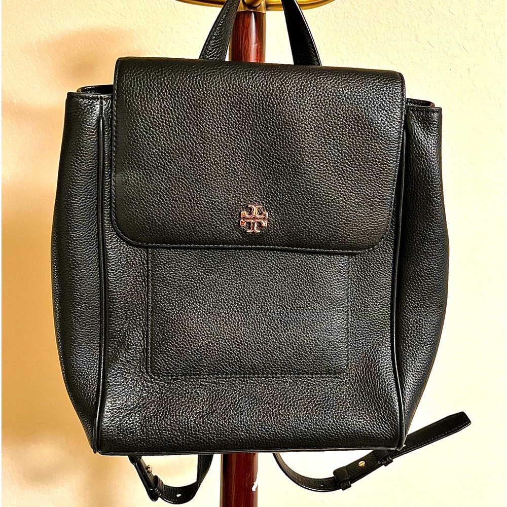 Tory Burch black leather backpack purse!